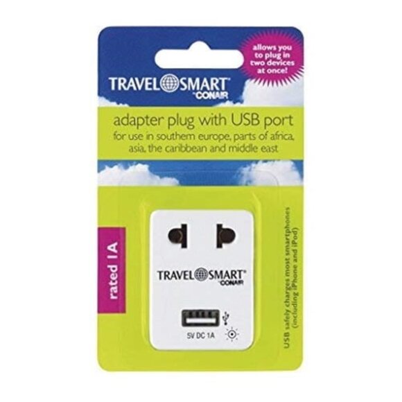 Conair Travel Smart Adapter Plug with USB Port NIP - Picture 1 of 2